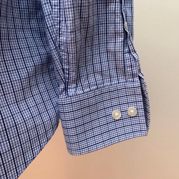 MICHAEL Michael Kors Men’s 15 1/2 Shirt Checkered Button Down Long Sleeves - Picture 5 of 9